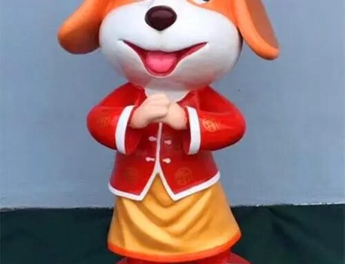 Attract wealth mascot fiberglass dog statue animal design
