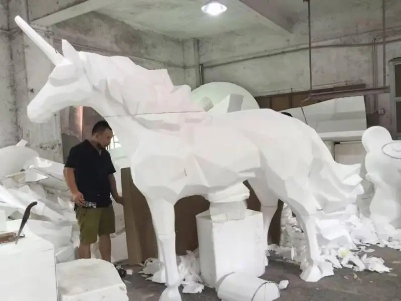 Animal sculpture giant fiberglass unicorn statue for sale (2)