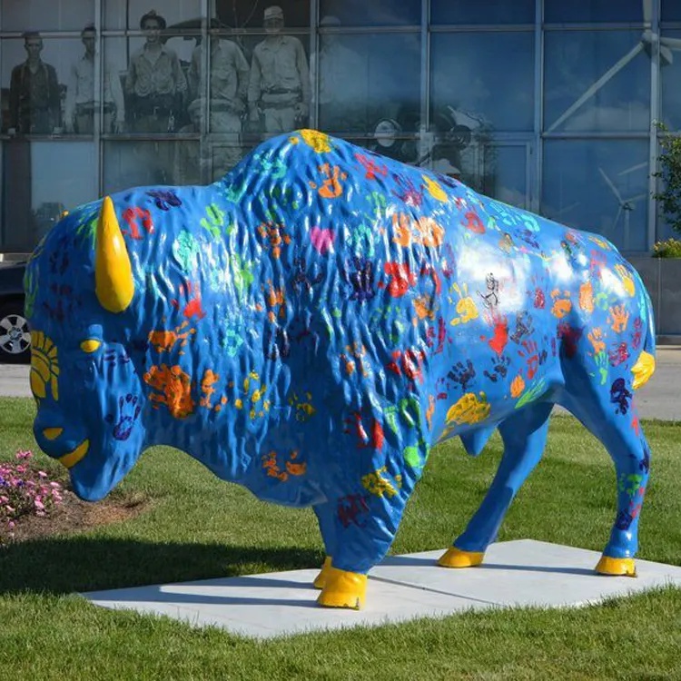 resin craft bison sculpture