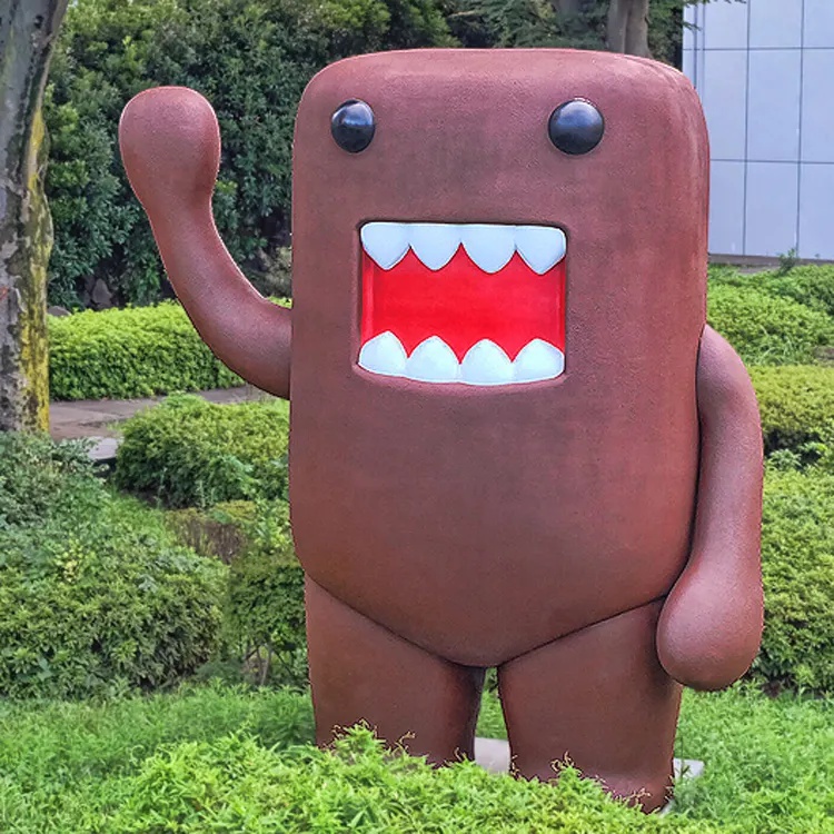Brown cartoon characters large outdoor decoration fiberglass domo kun sculpture (2)