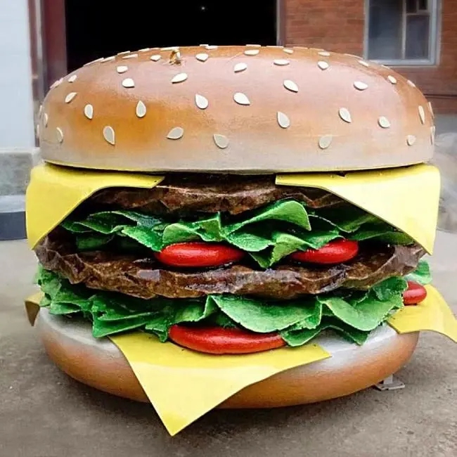 Custom food sculpture large Fiberglass Hamburger Sculpture (1)