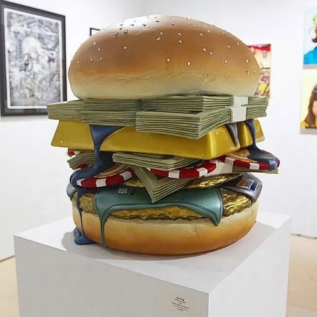 Custom food sculpture large Fiberglass Hamburger Sculpture (2)