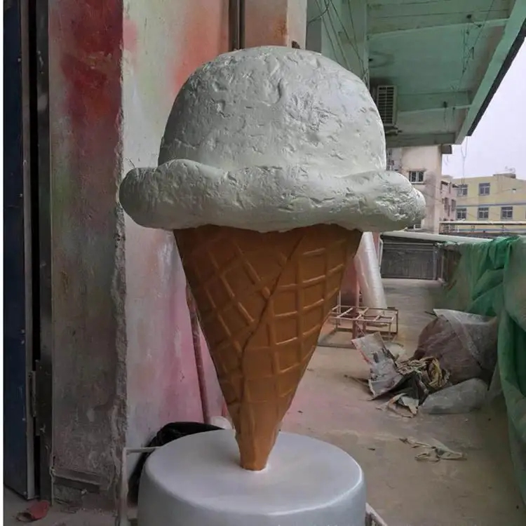 Dessert station shop art ornaments decoration giant resin ice cream cone sculpture (3)