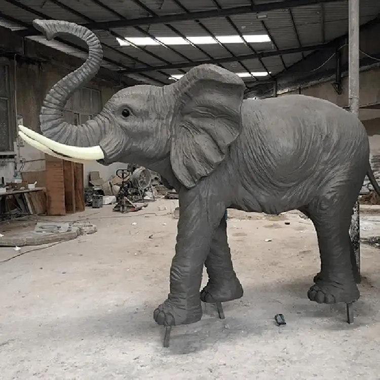 Factory direct sale animal decoration Fiberglass Indian Elephant Statue (2)