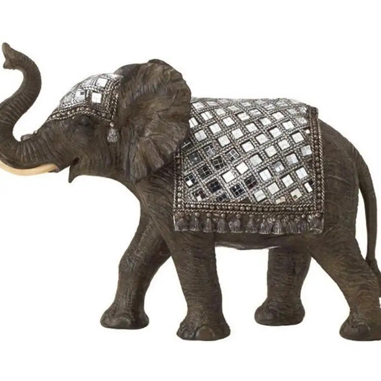 Factory direct sale animal decoration Fiberglass Indian Elephant Statue (3)