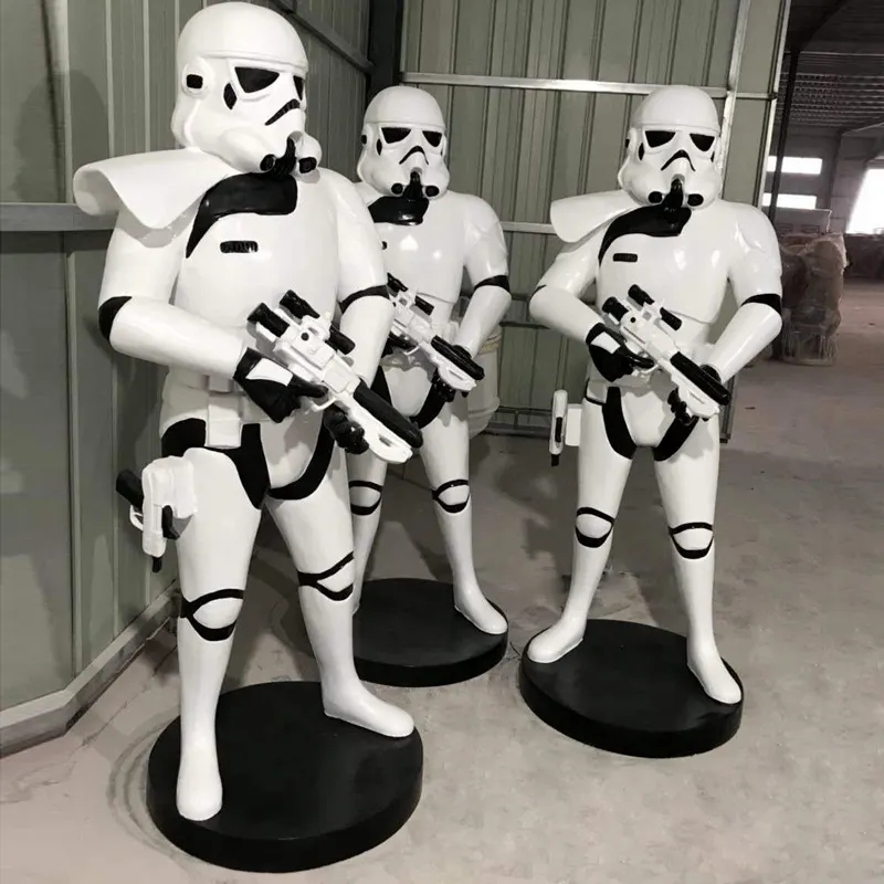 Hot Selling Custom TV Movie Character Sculpture Spot Stormtrooper Character Fiberglass Life Size Statue For Sale1