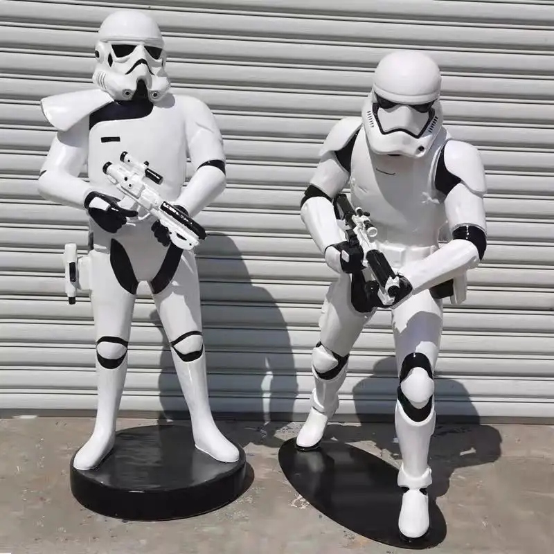 Hot Selling Custom TV Movie Character Sculpture Spot Stormtrooper Character Fiberglass Life Size Statue For Sale2