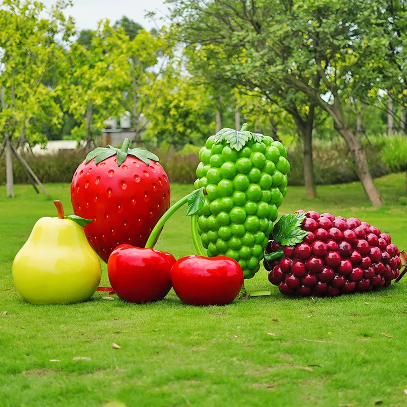 Large size Outdoor decoration fiberglass fruit and vegetable statue resin strawberry and cabbage sculpture (3)