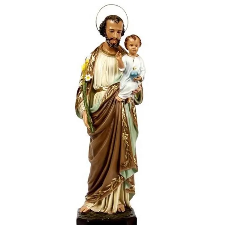 Manufactory Wholesale Artificial religious catholic figure fiberglass Saint Joseph statue (2)