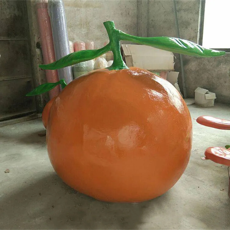 Orchard fruit design Factory custom design fiberglass orange statue fruit sculpture For sale (3)