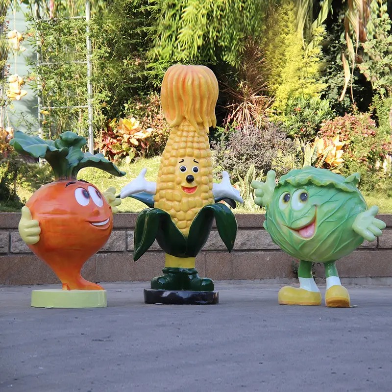 Resin cute cartoon fruit statue shopping mall fruit and vegetable fiberglass props art sculpture (2)