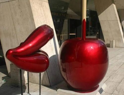 Shopping mall decoration electroplating fiberglass giant Candy Apples sculpture
