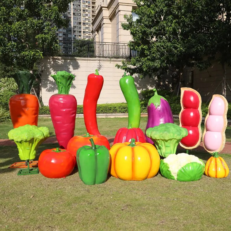Species Rich fiberglass melon fruit resin vegetable sculpture for fruit shop farm outdoor large ornaments (1)