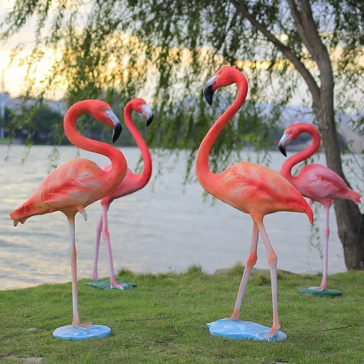 Super value garden decoration life size fiberglass flamingo statue (1)