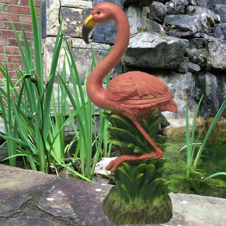 Super value garden decoration life size fiberglass flamingo statue (4)