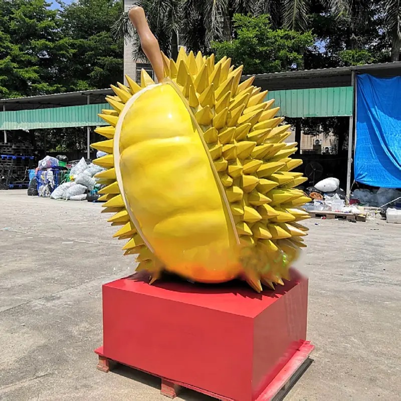 simulated delicate durian fruits sculpture artificial fiberglass fruit life size display props (4)
