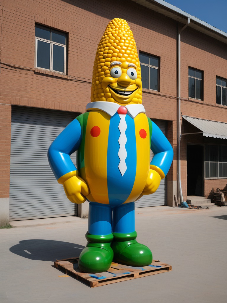 cartoon fiberglass corn statue