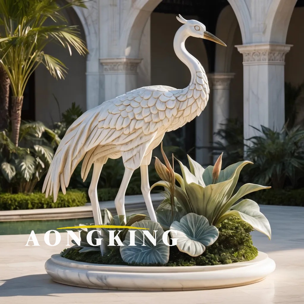 fiberglass bird crane sculptures for garden
