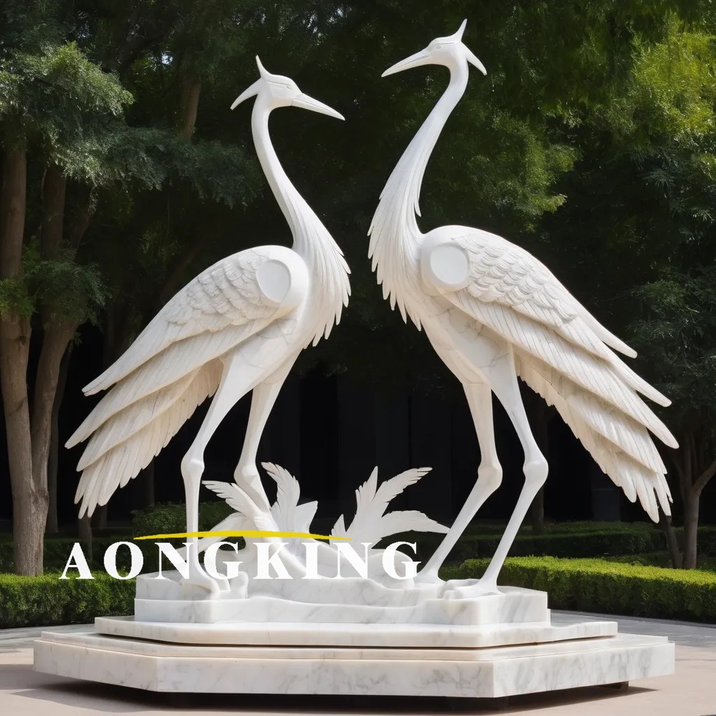 fiberglass bird crane sculptures